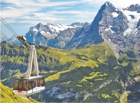  ?? DOMINIC ARIZONA BONUCCELLI/RICK STEVES' EUROPE ?? The Schilthorn­bahn lift transports locals and visitors alike to the stunning mountainto­ps of the Swiss Alps.