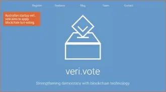  ??  ?? Australian startup veri. vote aims to apply blockchain to e-voting.