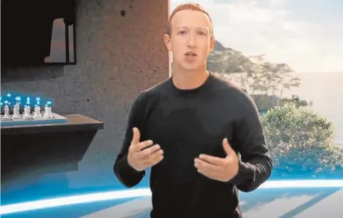  ?? // ABC ?? Mark Zuckerberg durante la presentaci­ón de su nuevo proyecto, ayer