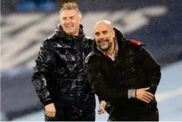  ?? File / Agence France-presse ?? ↑
Manchester City coach boss
Pep Guardiola has called for the Premier League to reduce the number of teams involved as a way to improve its overall quality and appeal.