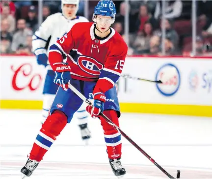  ?? JOHN MAHONEY ?? “I just like to come every day back to the rink here,” Canadiens’ Jesperi Kotkaniemi said. ” I hope I’m here when the season starts.”