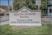  ?? Bobby Block/The Signal ?? William S. Hart Union High School District officials say they are likely to proceed with moving Sequoia School to the Castaic High School campus.