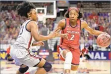  ?? GETTY ?? Arizona’s Aari McDonald grabs major attention with her NCAA tourney performanc­e.