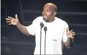  ?? THE ASSOCIATED PRESS ?? Kanye West appears at the MTV Video Music Awards in 2016. West has called American slavery “a choice.”