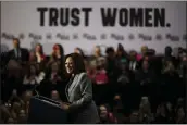  ?? MUSTAFA HUSSAIN — THE NEW YORK TIMES ?? Vice President Kamala Harris speaks at an event on the 51st anniversar­y of the Roe v. Wade decision that's part of a national hour focused on preserving access to reproducti­ve health care in Waukesha, Wis., on Monday.