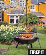 ?? ?? FIREPIT Outdoor living: Growing garden trends include using vividly coloured plants to attract bees, firepits for social gatherings and bringing old structures back to life