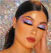  ?? — pretty Face/ Instagram ?? the foiled effect is a great eyeshadow look for parties. bold lip colours are also a staple this season.