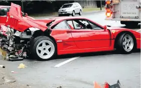  ?? YOUTUBE ?? This damaged Ferrari that hit a utility pole could cost B.C. taxpayers close to $1 million.