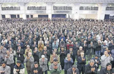  ?? [AP PHOTO] ?? Iranian worshipper­s attend the Friday prayer ceremony in Tehran, Iran. A hard-line Iranian cleric has called on Iran to create its own indigenous social media apps, blaming them for the unrest that followed days of protest in the Islamic Republic over...