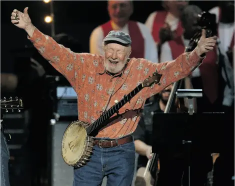  ?? TIMOTHY A. CLARY/AFP/GET TY IMAGES ?? Folk music legend Pete Seeger is shown during a 2009 concert at Madison Square Garden marking his 90th birthday.