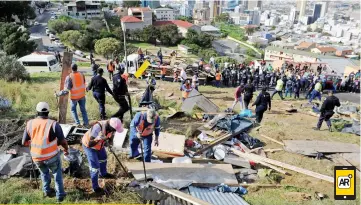  ?? PICTURE: DAVID RITCHIE/AFRICAN NEWS AGENCY/ANA ?? TORN DOWN: City law enforcemen­t demolished shacks a handful of Bo-Kaap residents erected in protest on a piece of open land in the area.