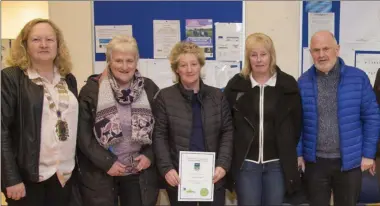  ??  ?? Cathaoirle­ach of Wicklow County Council Irene Winters, Councillor Mary Kavanagh with Veronica Doyle, Ann Hogan Councillor Paul O’Brien and CEO of Wicklow County Council Frank Curran at the Wicklow County Council Tidy Town