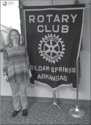  ?? Photo submitted ?? Siloam Springs Public Library manager Dolores Deuel was the guest speaker for the Siloam Springs Rotary Club on Nov. 7. Deuel gave a presentati­on on the new library and listed some its features. “It’s more than just a place to check out books,” she...