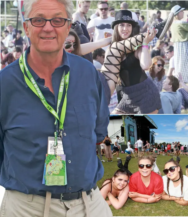  ??  ?? Left, Melvin Benn. Clockwise from top, performers at Body and Soul; Alexandra Mellis, Zoe Rush and Holly Casey at Electric Picnic; a gathering of the tribes; Chloe Melia, Meagan Swift, Alex Duggan and Shannon Melia at Longitude in Marlay Park. Photo:...