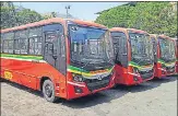  ?? PRAFUL GANGURDE/HT PHOTO ?? The electric buses will provide sustainabl­e transporta­tion and help in reducing pollution.