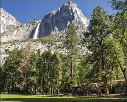  ?? JAMIE RICHARDS — NATIONAL PARK SERVICE ?? Yosemite Valley School, lower right, in Yosemite National Park. In the background is Upper Yosemite Falls.