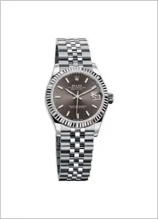 ??  ?? Oyster Perpetual Datejust 31 with dark grey dial