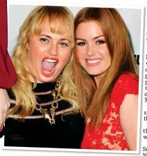  ?? ?? ESTRANGED: Sacha Baron Cohen and Isla Fisher, left. Top, Rebel Wilson in a video posted hours after the split announceme­nt and, inset, with fellow Australian actress Isla in 2012