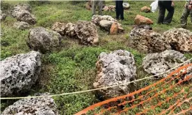  ??  ?? Artefacts removed from historic sites at Finegayan in Dededo, northern Guam, where US Marine Corps Camp Blaz is being built