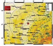  ?? © CEA ?? La carte de localisati­on du phénomène de samedi