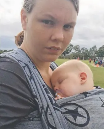  ??  ?? RISKY ROUTINE: Kandita Kattenberg pictured with her baby Carlyle.