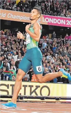  ?? FOTO: AFP ?? Über 400 Meter dominant, jetzt über 200 Meter gefordert: Wayde van Niekerk möchte Doppel- Gold.