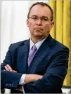  ?? EVAN VUCCI / ASSOCIATED PRESS 2019 ?? Acting White House chief of staff Mick Mulvaney is still officially director of the Office of Management and Budget, which withheld security aid to Ukraine.