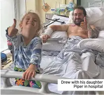  ?? ?? Drew with his daughter Piper in hospital