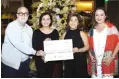  ?? ?? Chroma Hospitalit­y’s donation to Project Pink Support Group, the proceeds from October’s Passionate­ly Pink campaign in support of breast cancer conquerors and their families