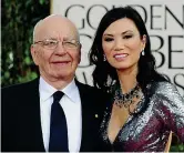  ??  ?? ● Wendi Deng, 49 anni, con Rupert Murdoch, 86, ai tempi del loro matrimonio. I due sono stati sposati dal 1999 al 2013. Insieme hanno avuto due figlie: Grace, 16 anni, e Chloe, 14