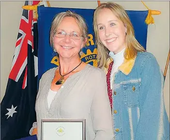  ??  ?? ACCOLADES: Buffy Harrison and daughter Nia Harrison during the Rotary Club of Horsham East night.