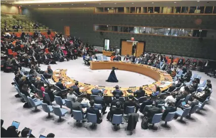  ?? ?? The UN Security Council on Monday voting in favour of an immediate ceasefire in Gaza. PHOTO: AFP