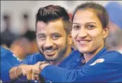  ?? PTI ?? Indian men’s hockey captain Manpreet Singh and women’s team skipper Rani in New Delhi on Thursday.