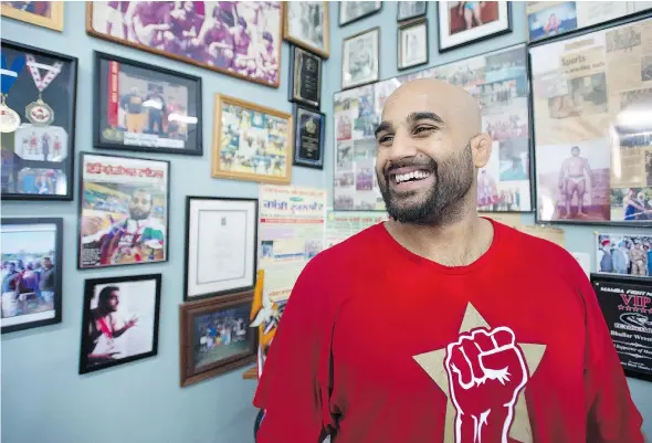  ?? JASON PAYNE/PNG FILES ?? Arjan Bhullar of Richmond wrestled for Canada at the 2010 Commonweal­th Games and 2010 Pan American Games, and is now trying his hand at MMA after signing with the UFC, making him the first Indo-Canadian fighter on the circuit.