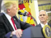  ?? ERIC THAYER / THE NEW YORK TIMES ?? Vice President Mike Pence, with President Donald Trump at the White House, appears to be cementing his status as Trump’s heir apparent.