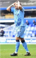  ??  ?? Gus Hamer reacts to a missed opportunit­y against Wycombe