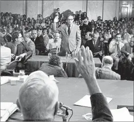  ?? Associated Press ?? JOHN DEAN is sworn in before the Senate Watergate Committee in 1973.