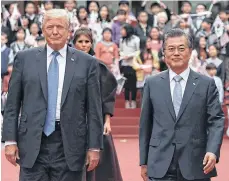  ?? /ARCHIVO ?? El presidente Trump y su homólogo surcoreano Moon Jaein.