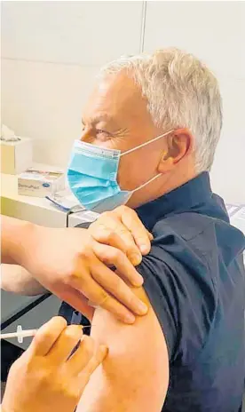  ?? Photo / Supplied ?? Auckland mayor Phil Goff posted a picture of himself getting his first Covid19 vaccinatio­n to Twitter yesterday.