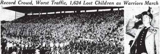  ?? TORONTO STAR ARCHIVES ?? A headline from the Aug. 25, 1958, edition of the Toronto Daily Star reports “1,624 lost children” on the day of the Warriors March at that year’s CNE.