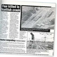  ??  ?? How RAIL reported the accident 25 years ago ( RAIL 154).