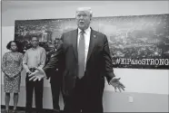  ?? EVAN VUCCI/AP PHOTO ?? President Donald Trump speaks to the media as he visits the emergency operations center in El Paso, Texas.