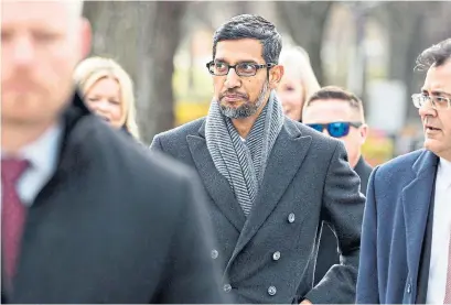  ?? ANDREW HARRER BLOOMBERG ?? Today’s Washington visit will test Google CEO Sundar Pichai’s ability to take on a new role as the public face of the company.