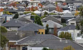  ?? Photograph: James Ross/AAP ?? CoreLogic’s home value index is up 13.5% on a year ago as low mortgage rates, falling unemployme­nt and higher consumer confidence and savings fuelled strong demand.