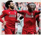  ?? PA ?? Driving force: Keita (right) and Salah after Liverpool’s first goal