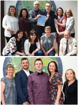  ?? Photo by Michelle Cooper Galvin ?? Noah Sheehan at his Graduation with members of staff Breda Daly, Robert Hunt, Mary O’Riordan and Emma Cremin at St Francis’ Special School, Beaufort.