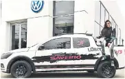  ?? CONTRIBUTE­D PHOTOS ?? Sarah Misir with her pink and white Volkswagen Saveiro