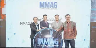  ?? ?? (From left) MMAG Aviation Consortium Sdn Bhd chairman, Woo Kam Weng, MMAG executive director Kenny Khow Chuan Wah, Khairul and MMAG executive director Chong Koon Meng during the officiatio­n ceremony.