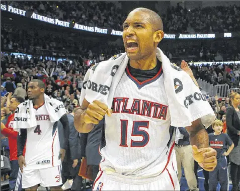  ?? CURTIS COMPTON / CCOMPTON@AJC.COM ?? Hawks center Al Horford is averaging 15.3 points, 7.3 rebounds, 3.3 assists and 1.4 blocks this season after two pectoral injuries limited him to 40 games combined the previous two seasons.
