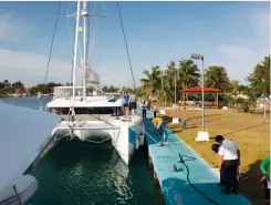  ??  ?? The customs dock at Marina Hemingway is a busy place, but the clearing-in process is relatively simple — a welcome relief after the red tape that was necessary to get this far.